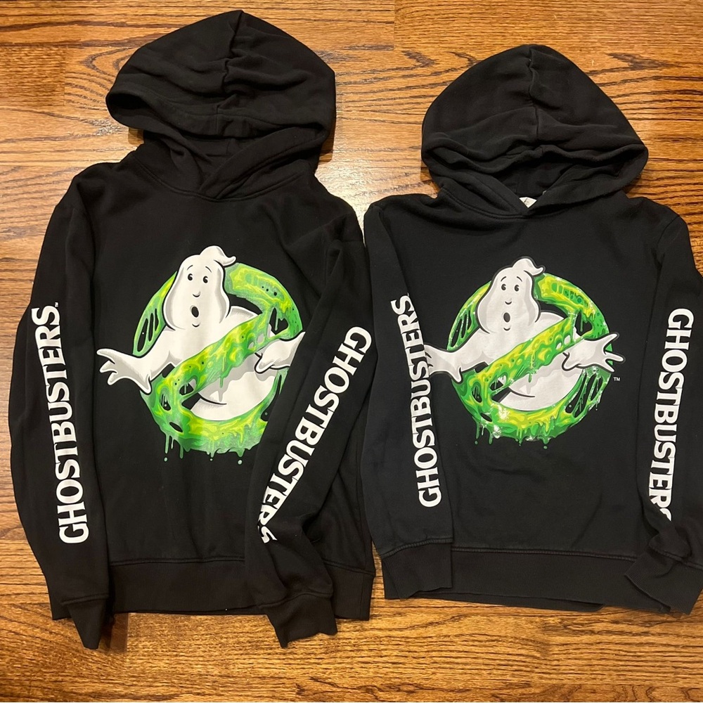 H&M Official GhostBusters hoddie/jumper set of 2: size 10-12 and 12-14